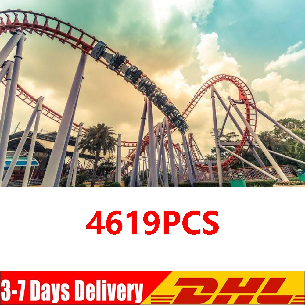 DHL 4619PCS Электрическая роликовая модель американских горок строительные блоки