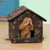 waterproof outdoor pet house oxford thickened dog cat kennel bed pet basket cozy sleeping tent house portable pet carrier