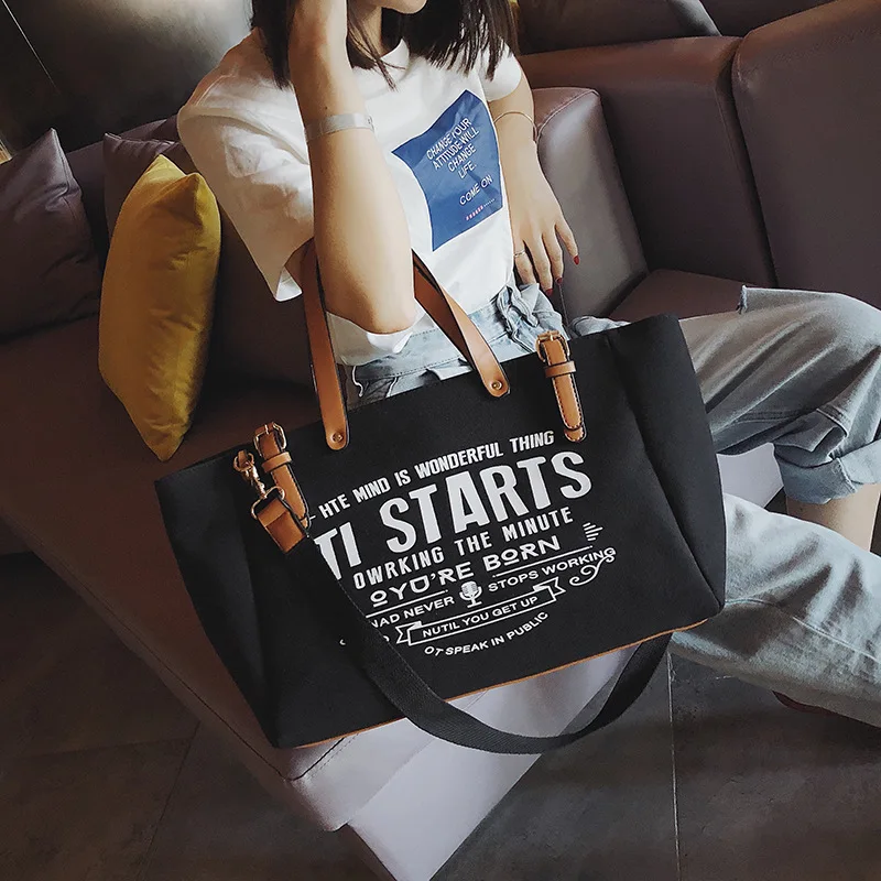 Canvas Bag Women's Free Shipping Shoulder Bag Korean Style Ins Messenger Bag Bag Travel Handbag Bag Soccer Ball Backpack