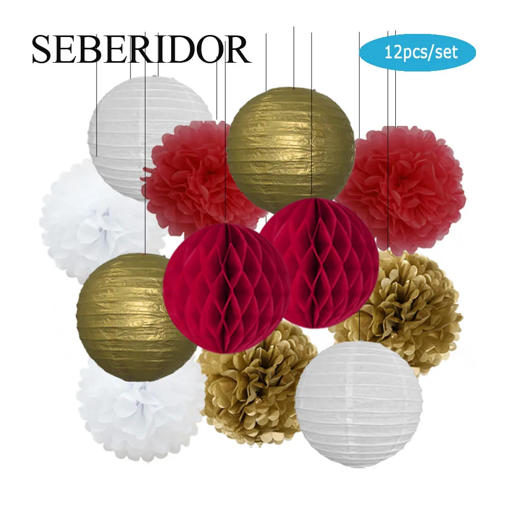 Рождественский Хэллоуин праздничный золотой серебряный круглый бумажный шар