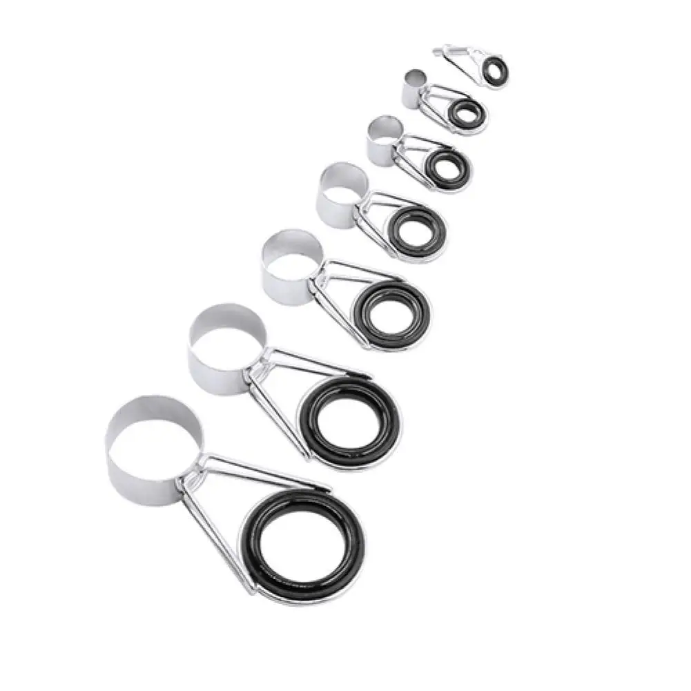 

7Pcs/Set Mixed Size Fish Pole Repair Kit Line Rings Eyes Fishing Rod Guide Set