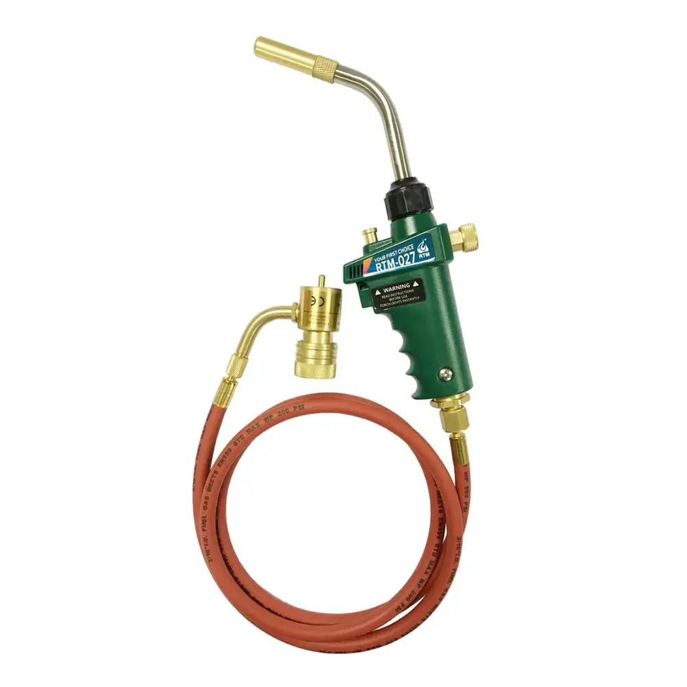 

Braze Welding Torch Self Ignition Piezo Trigger CGA600 Heating Solder Burner 1.5meter hose MAPP Propane Gas Torch
