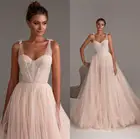 Шикарные розовые вечерние платья трапециевидной формы Vestido De Festa 2021, кружевное вечернее платье с блестками и v-образным вырезом, платья для торжественных мероприятий, платья для выпускного вечера