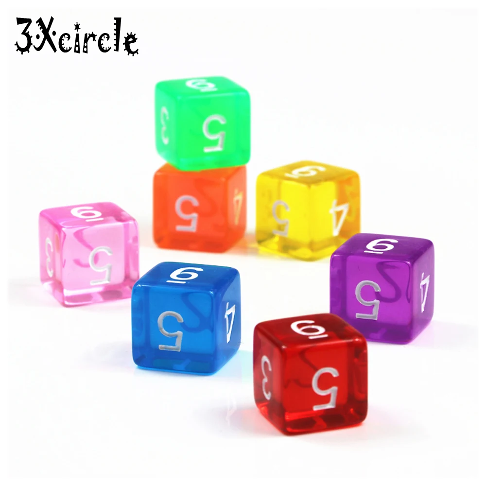 Brand New 10PCS Transparent D6 Dice Games Dices 7 Colors Desktop Game Pieces for Dnd rpg | Спорт и развлечения