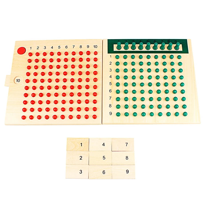 

Montessori Educational Wooden Toy Multiplication and Division Beads Board for Early Childhood Preschool Training Family Version