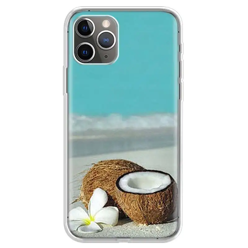 Фруктовый кокос на пляже, печатный чехол для телефона Apple iPhone 11 13 14 Pro 12 Mini SE X XR XS Max 6 6S 7 8 Plus Patter.