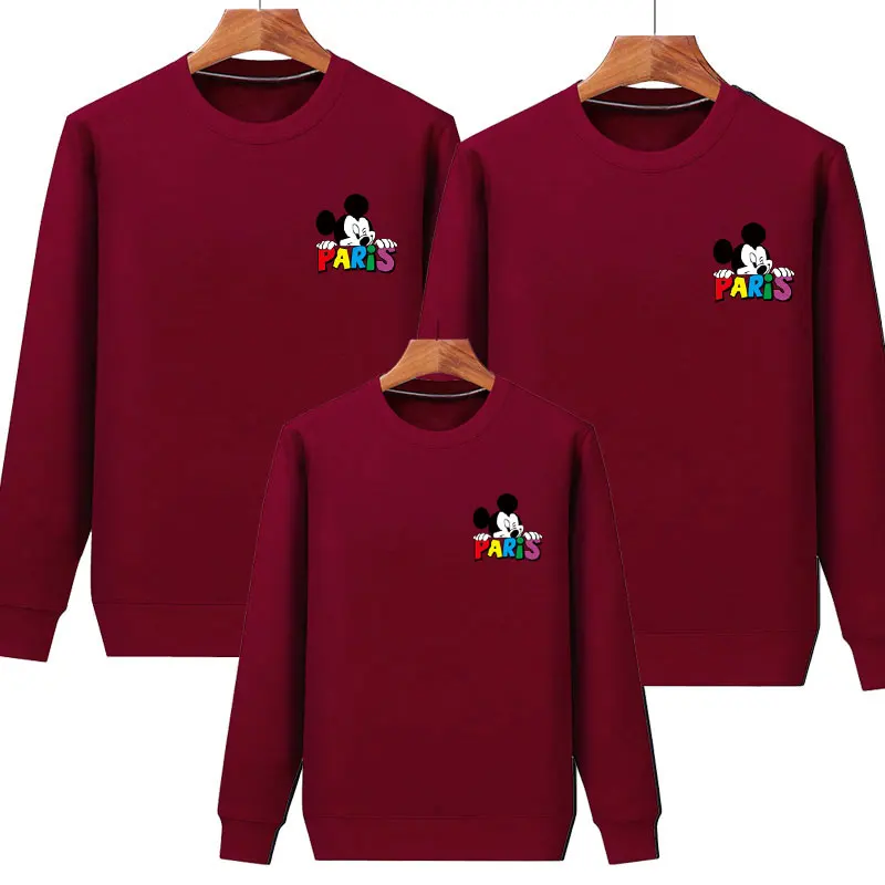 

Disney Mickey clothes parent-child dress long sleeve sweater Minnie mother and daughter round neck mommy and me outfits