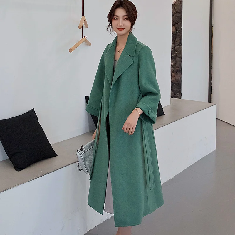 

Fashion Long 100% Wool Coat Women Coats Korean Style Coat Women Autumn Woman Parkas Casaco Clothes Feminino Inverno 2021 WPY1332