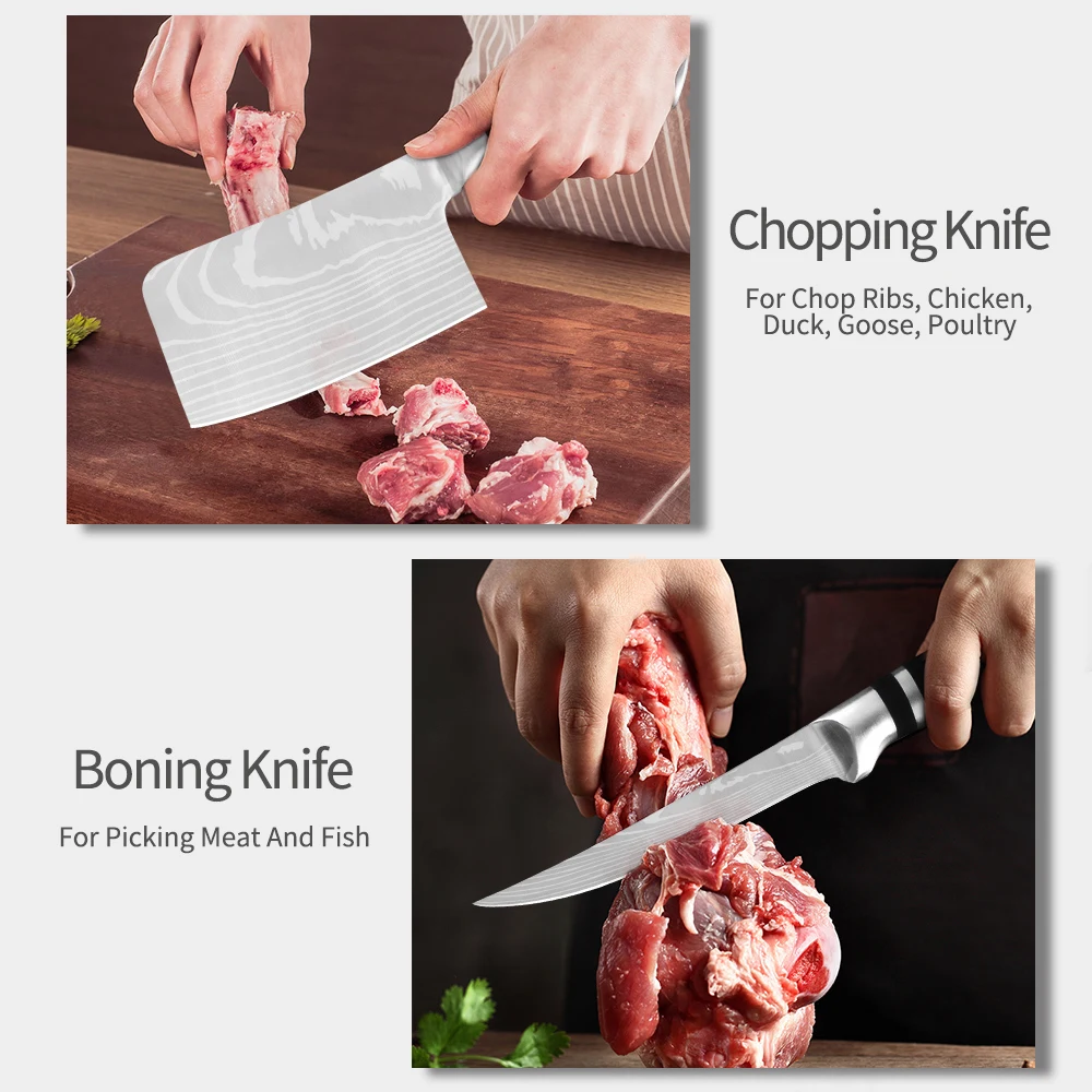 Набор ножей XYj из нержавеющей стали Профессиональный кухонный нож шеф-повара 8