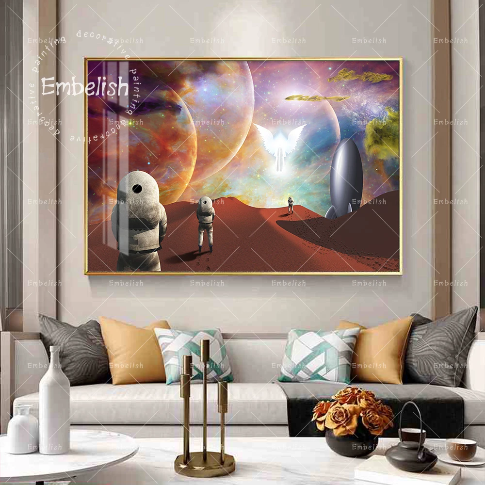 

1 Pieces Abstract Astronauts On Space HD Print On Canvas Paintings For Living Room Modern Home Decor Posters HD Canvas Paintings