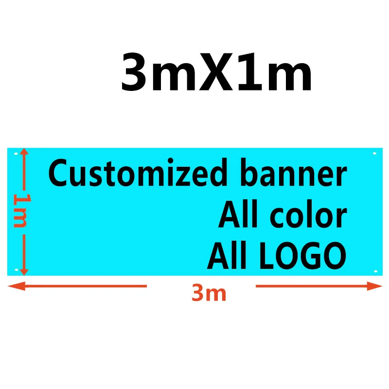 Изготовленный на заказ 3 м x 1 флаг banner100D из полиэстера для украшения рекламы