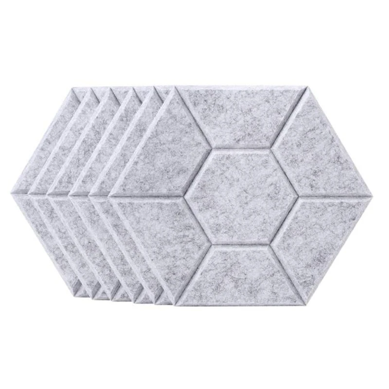 

6 Pcs Acoustic Foam Panel Hexagon Acoustic Panels for Acoustic Treatment,Beveled Edge Tiles for Echo Bass Insulation