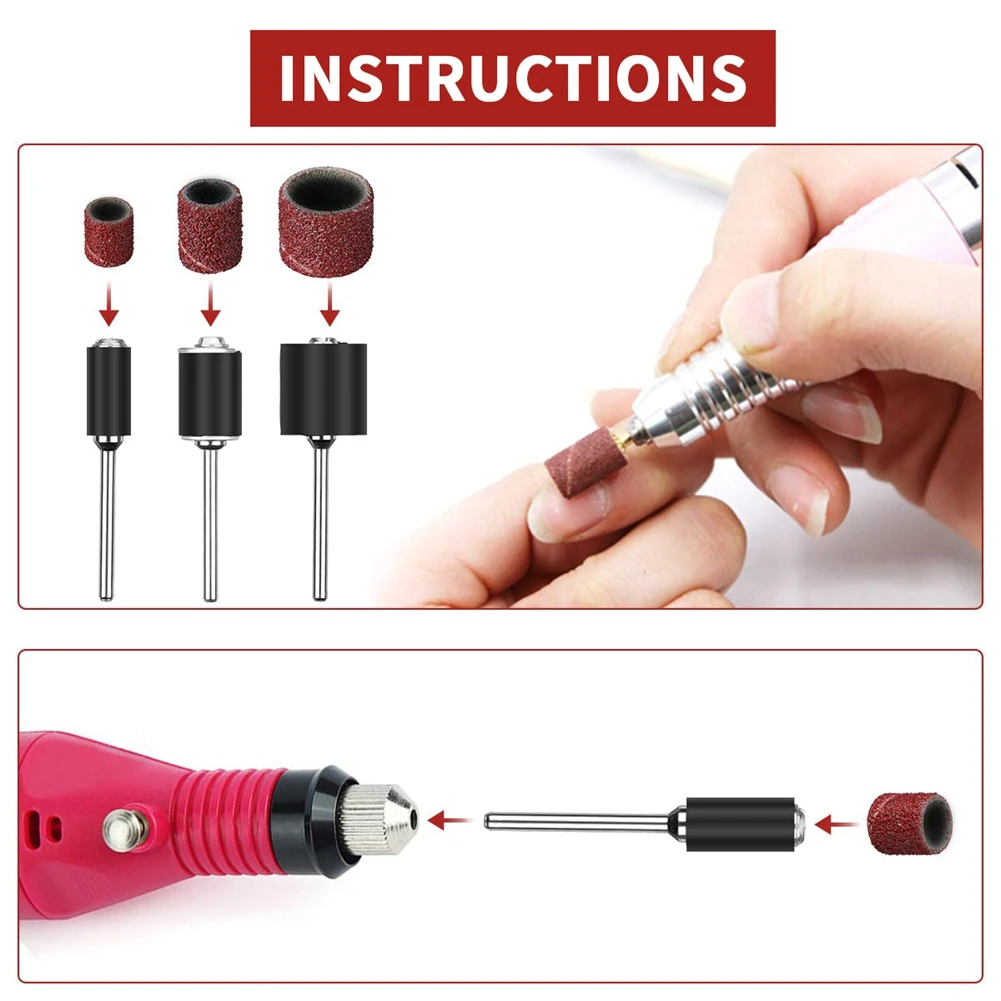 

458PCS Sanding Drum Set Abrasive Sanding Band Sleeves Drilling Nail Grinding Parts Drum Sander Rotary Tool Mandrels For Dremel