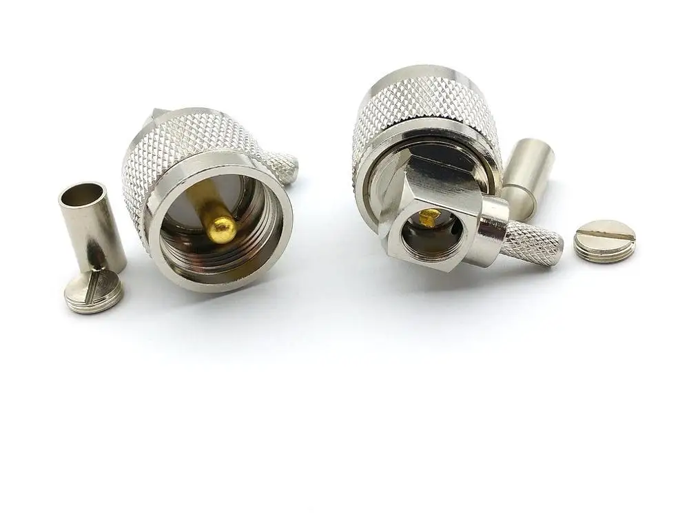 Медный УВЧ штекер PL259 прямоугольный обжим для кабеля RG58 RG142 LMR195 RG400 | Обустройство