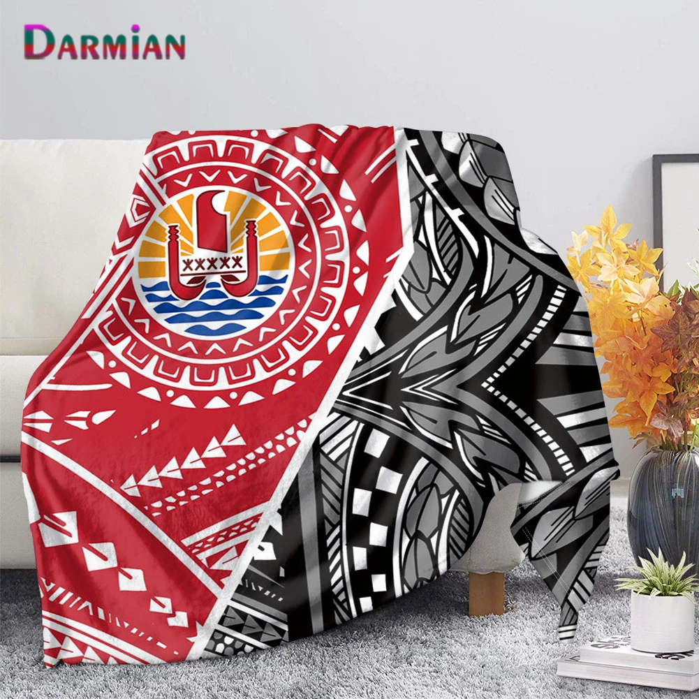 

Флисовое одеяло высшего качества DARMIAN на Таити, полинезийский дизайн, для взрослых и детей, теплый диван, диван, покрывало для сна, домашнее п...