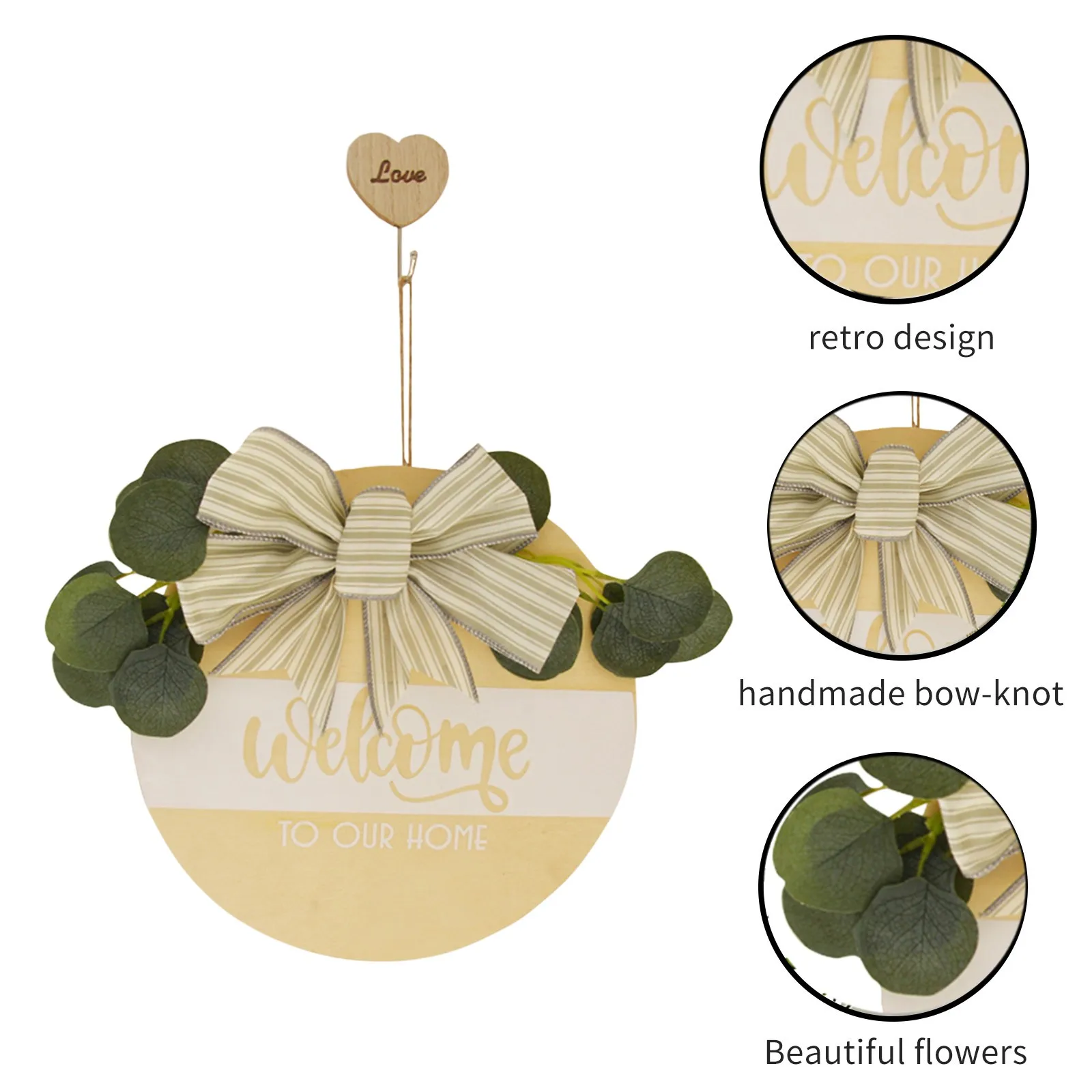 

Every Bunny Welcome Wooden Ornaments Door Hanger Decorative Hanging Wreath Diy Hanging Crafts Wooden Pendant Easter Decoration