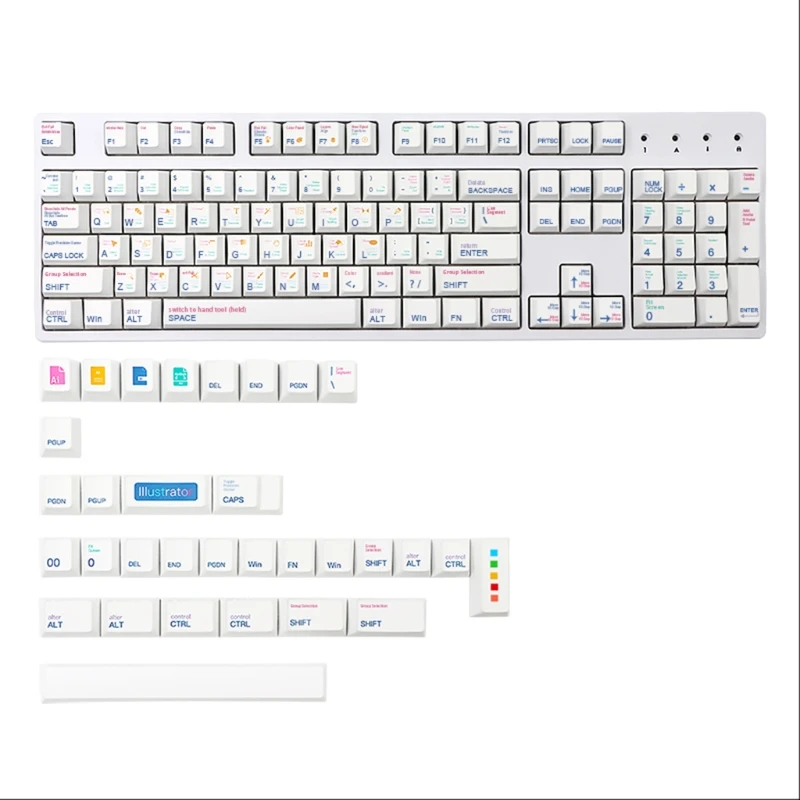 

136 Keys/set Cherry Profile AI Theme Keycap PBT Dye Sublimation Key Caps 6.25U For Mechanical Keyboard With ISO Enter