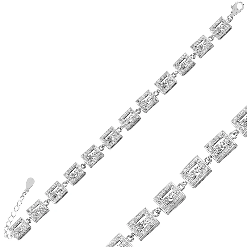 

Silverlina Silver Love Zircon Cubic Zirconia Bracelet