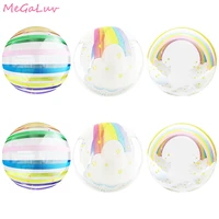 20 transparent rainbow printed bubble balloon helium inflatable bobo balloons wedding birthday party decoration baby shower