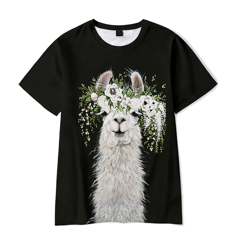 

Cartoon Cute Alpaca Print Funny 3d T Shirts Fashion Men Women T-shirt Tops Short Sleeve Unisex 3d T-shirts Tee Shirt Sweatshirts