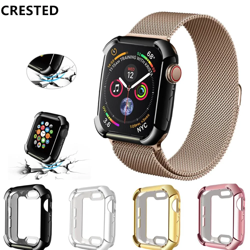 Чехол для Apple watch band Apple Watch 4 5 case 44 мм 40 мм iWatch TPU бампер защитный бампер покрытие часы аксессуары