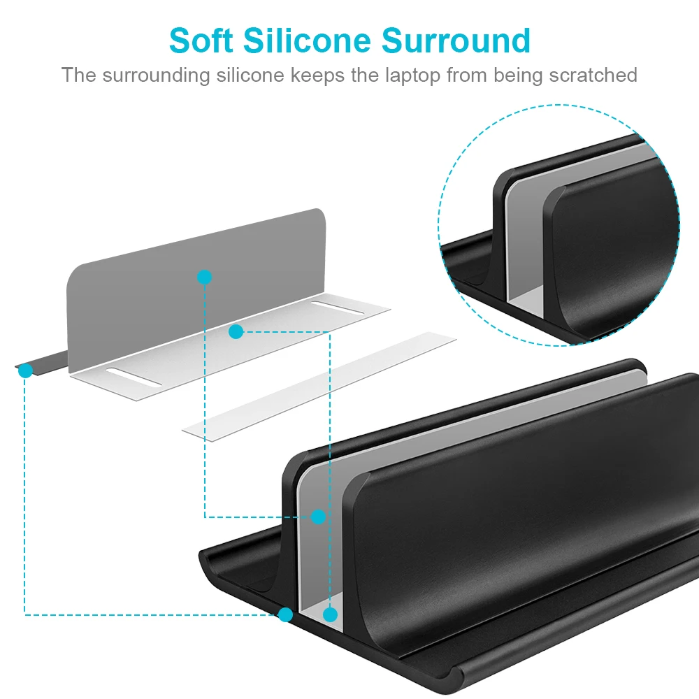 Вертикальная подставка для ноутбука регулируемая настольная док-станция