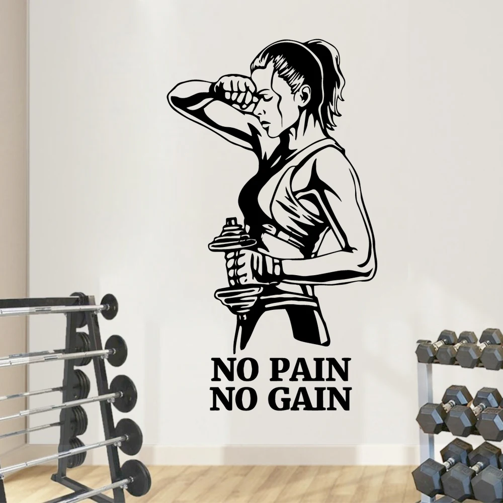 Лидер продаж виниловые обои с надписью no pain gain для тренажерного зала