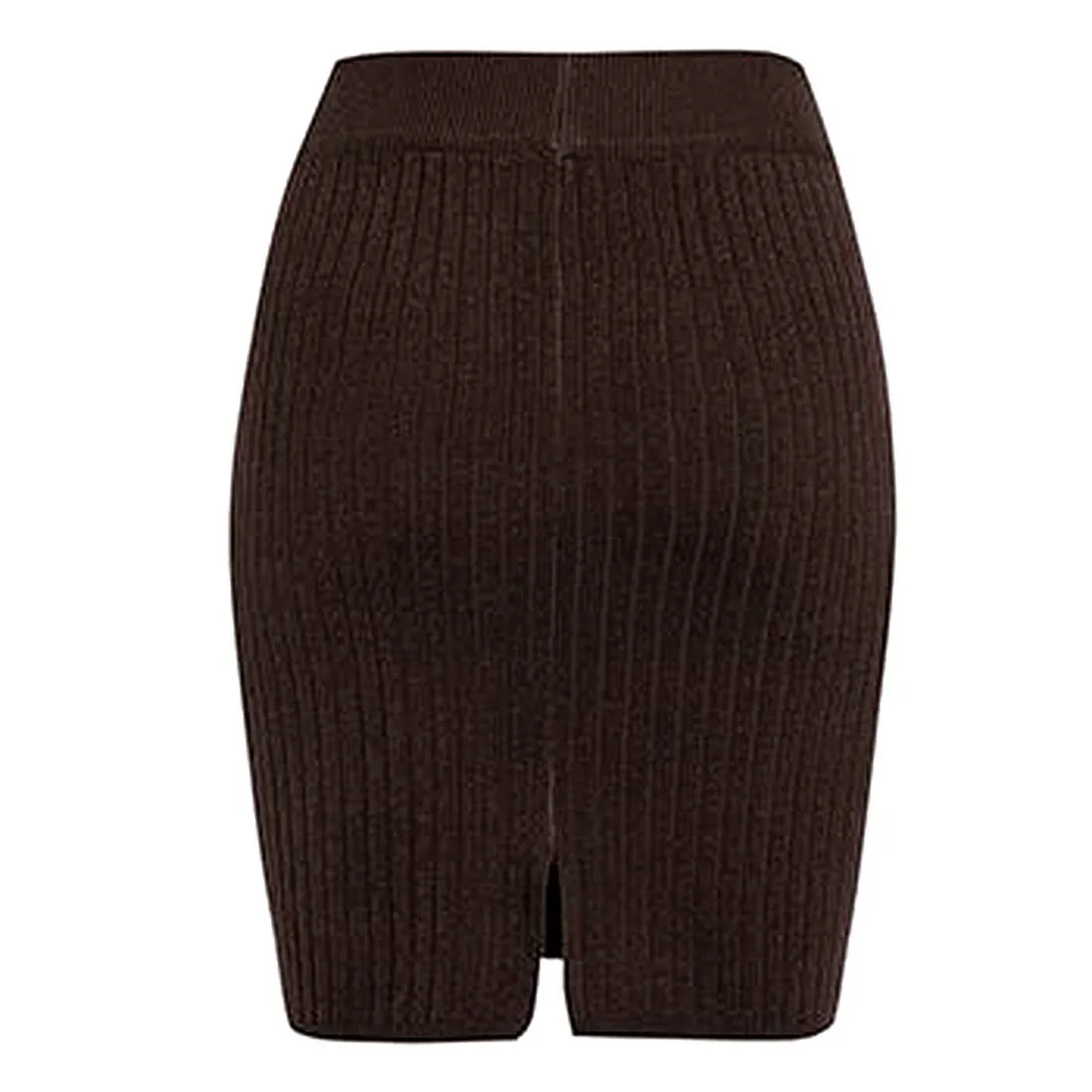 Женская трикотажная юбка-карандаш обтягивающая однотонная с высокой талией