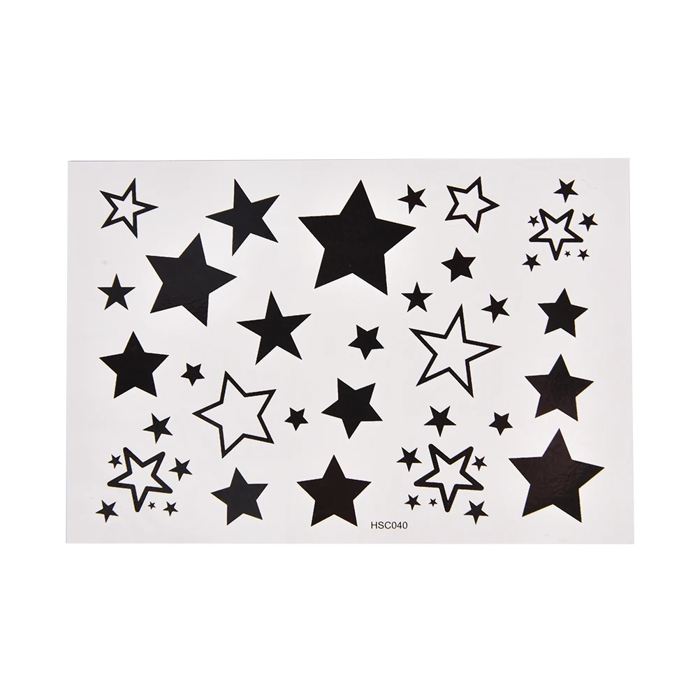 Женский боди арт модный черный белый со звездами дизайн водонепроницаемый