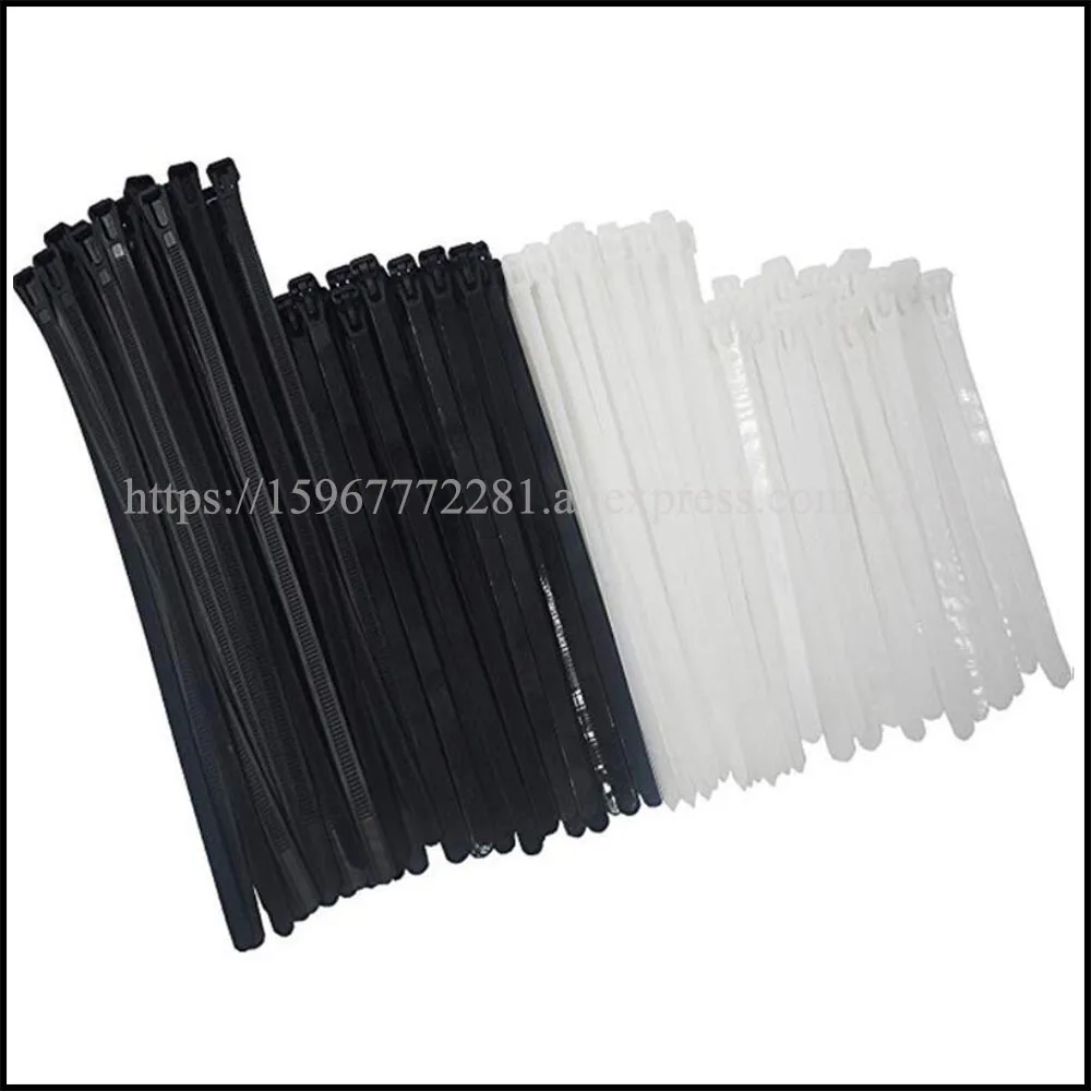 

250pcs Can be loosely type cable tie Self-locking Can be loosely type Reusable nylon ties black white wide 8*150/200/250/300mm