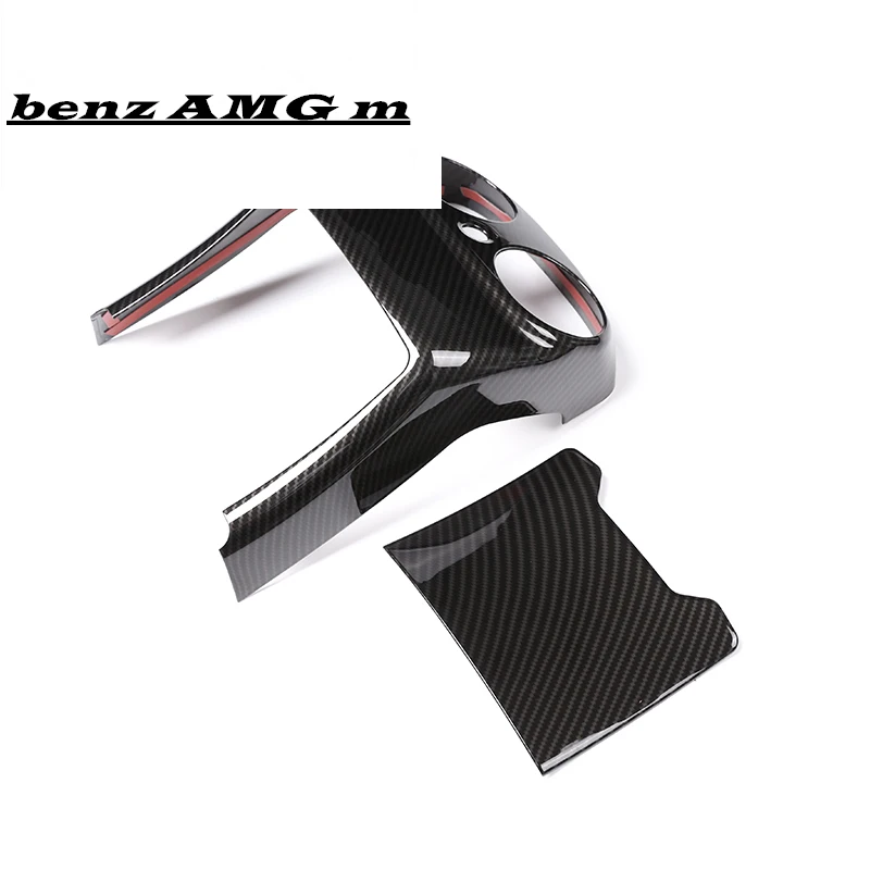 Center Armrest Rear Storage Panel AC Outlet Decorative Frame Cover Trim For Mercedes Benz E Class W213 2016-17 ABS Carbon Fiber |