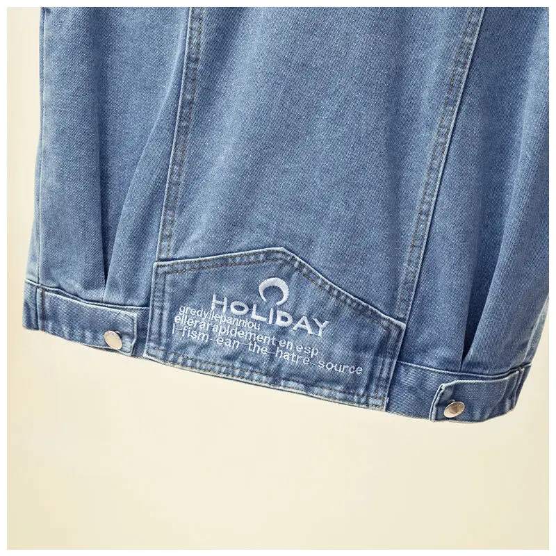 

Large Size 4XL Fashion Denim Vest Female Spring Autumn Sleeveless Short Jacket Tops Women Single Breasted Jean Waistcoat