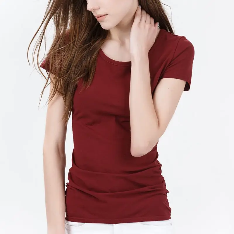 

Gray Summer 2020 short sleeve t shirt Women Top Garment