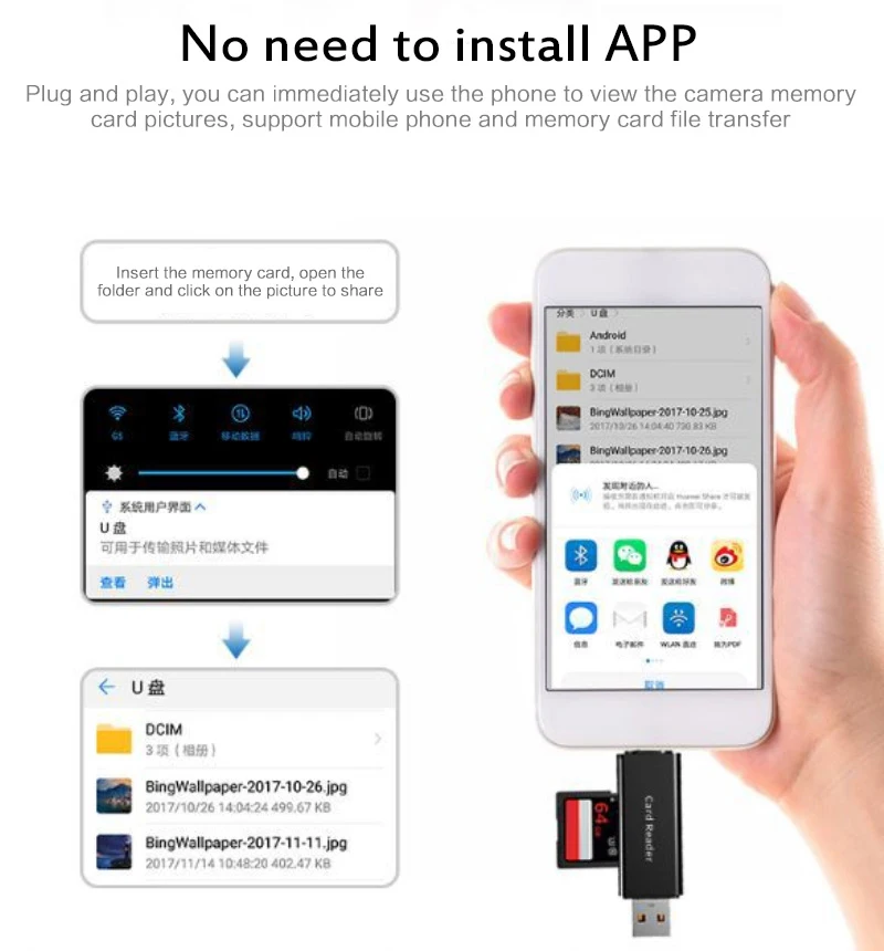 USB 3 0 + OTG Micro SD/SDXC TF кардридер адаптер многофункциональный U-диск для ПК устройство