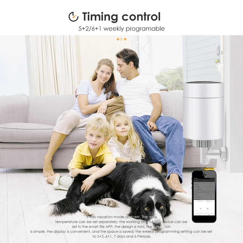 Tuya Smart ZigBee клапан радиатора TRVs программируемый нагревательный термостат
