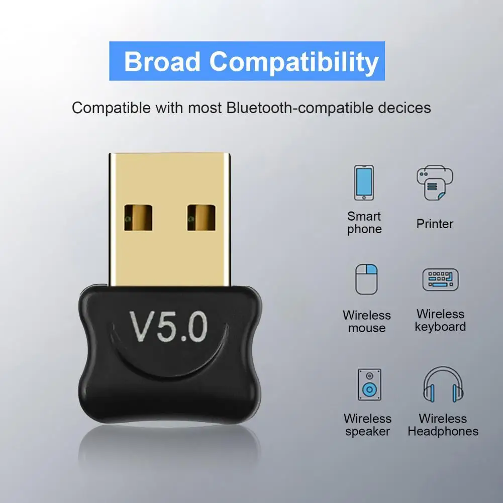 

Беспроводной адаптер мини стабильная передача Plug Play USB Bluetooth-совместимый 5,0 Dongle аудио приемник передатчик для компьютера
