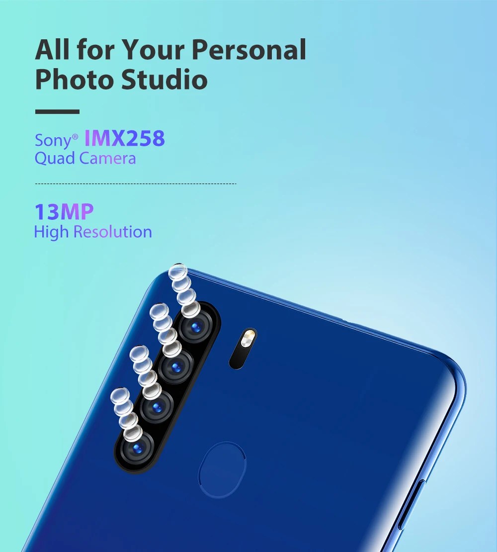 Tanie Blackview A80 Plus Telefon Komórkowy Octa Core 4GB RAM + 64GB ROM 13MP Quad Tylna Kamera 6.49 Cal Waterdrop Smartphone 4G Telefon Komórkowy