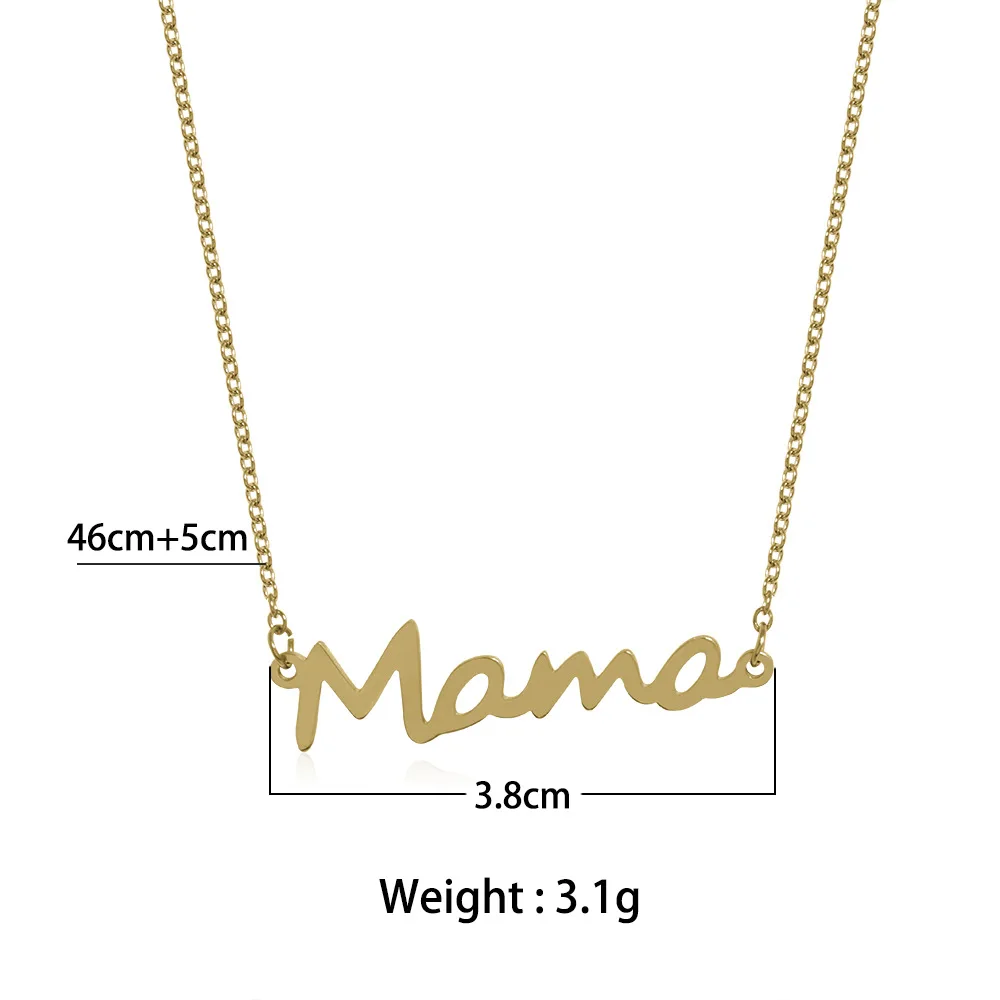 

Necklace Mama Letters Stainless Steel Mom Baby Lockbone Chain Pendant Necklace Female Necklace Jewelry Mother's Day Gift