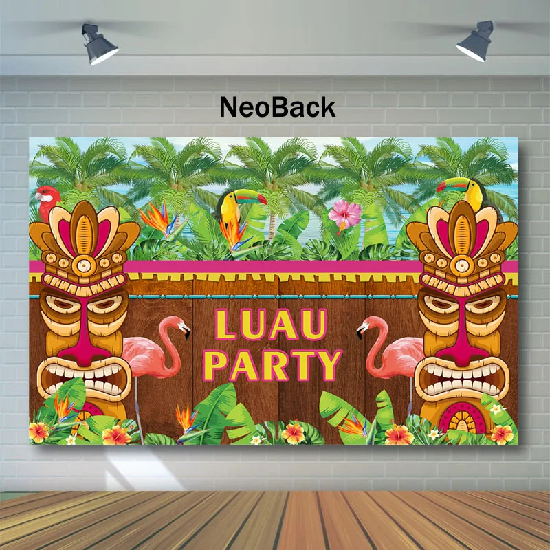Mocsicka Luau праздничный фон для дня рождения тропические листья Фламинго фото день