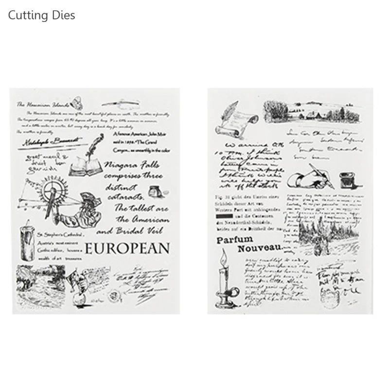 Винтажная бумажная наклейка с газетным принтом Набор стикеров для скрапбукинга