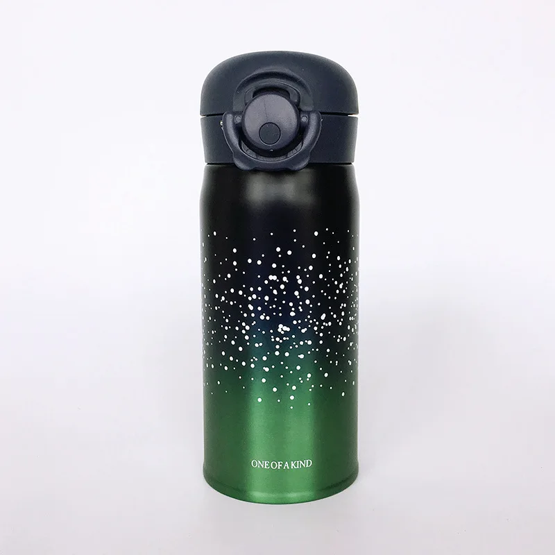 

GAMPORL Starry Sky Gradient Color Thermal Mug Leakproof Stainless Steel Elastic Cover Vacuum Flask Students Couple Water Bottle