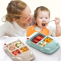 baby feeding set cartoon car shape toddler infant baby dishes plate separated child food plates kids dinnerware tableware tray