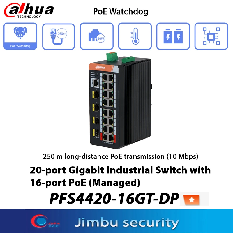

Переключатель Dahua с питанием от сети Ethernet, порт gigabit, длина 250 м, передача POE на большие расстояния, поддерживает STP RSTP и MSTP