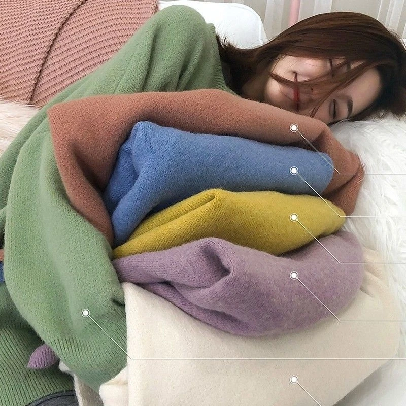 

Sweaters and Women Pullovers Autumn Winter Korean Style Oversized Long Sleeve Knitted Sweater Tops Gray Pink Beige T226