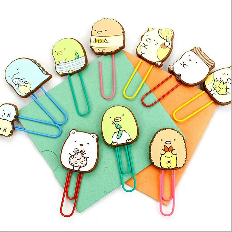 50pcs/lot New Japan cartoon Sumikkogurashi Bookmarks Cartoon paper clip holder stationery office School supplies  G138
