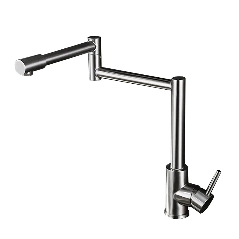 Регулируемый кухонный кран WASOURLF из нержавеющей стали 304 Матовый для раковины с