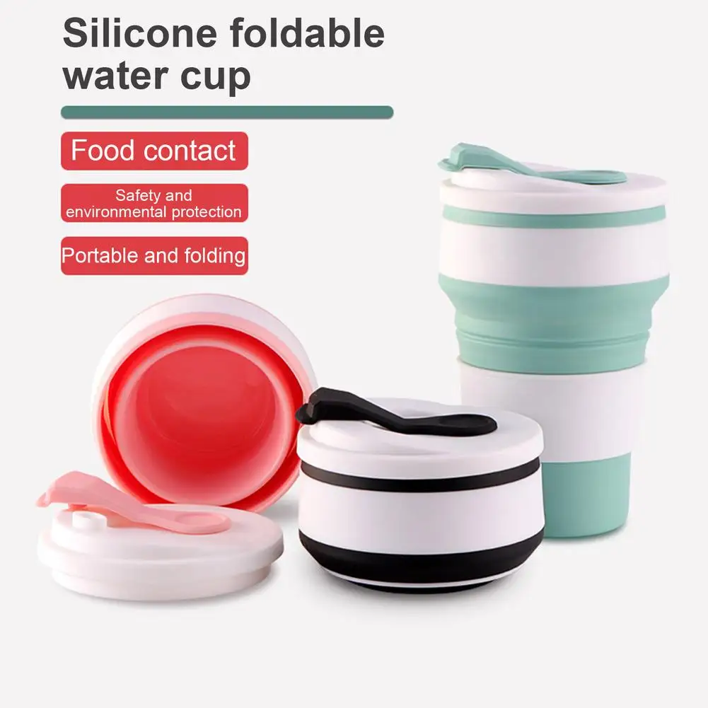 

2021 Складная Силиконовая кружка, портативная силиконовая телескопическая складная чашка для кофе, многофункциональная Складная Силиконова...
