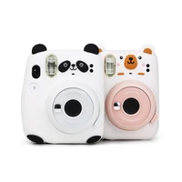 cute cartoon panda bear soft silicone protective camera case cover carrying bag for fujifilm instax mini 11 film instant