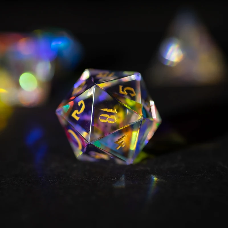7 шт./компл. цветной лазерный кристалл многогранные кости D &amp d D4 D6 D8 D10 % D12 D20 TRPG