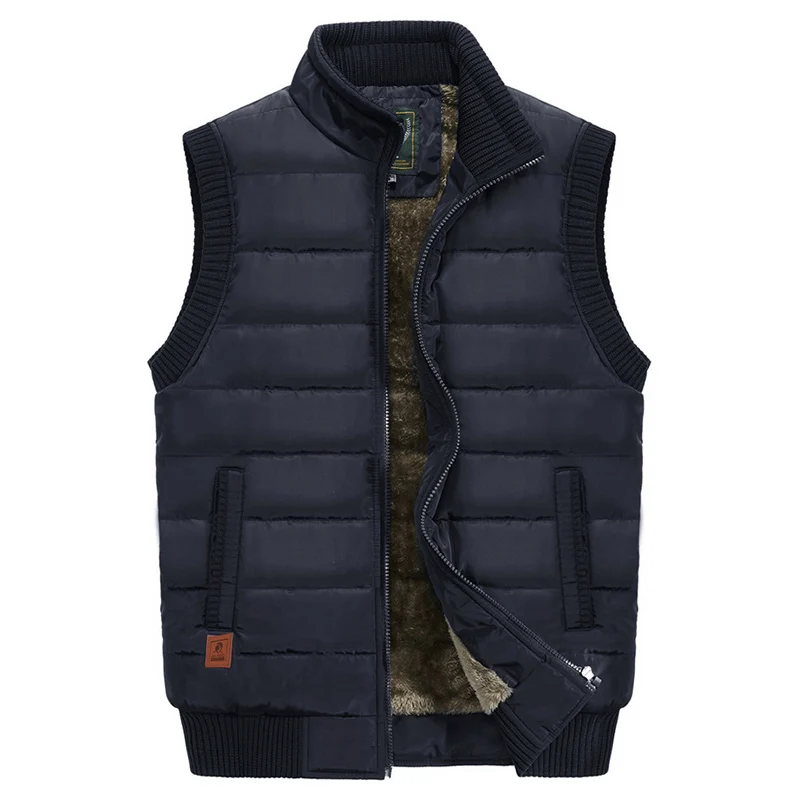 Refire gear, зимний теплый пуховый жилет, куртка для мужчин, повседневный флисовый жилет с хлопковой подкладкой, пальто, военные жилеты с рыбками, жилеты для фотографии - Цвет: Dark Blue